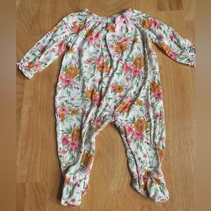 MudPie Floral Bamboo Baby Girl Outfit